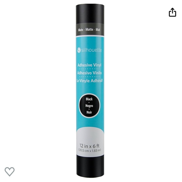 🆕Set of Silhouette Matte Removable Vinyl, Black & Roll of Clear Transfer Tape - Picture 4 of 6